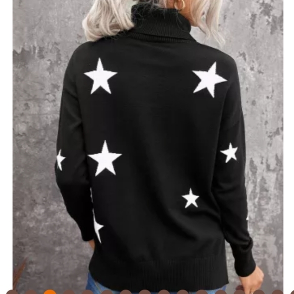 1XL left💥New boutique drop sleeve star turtleneck sweater - Picture 9 of 15